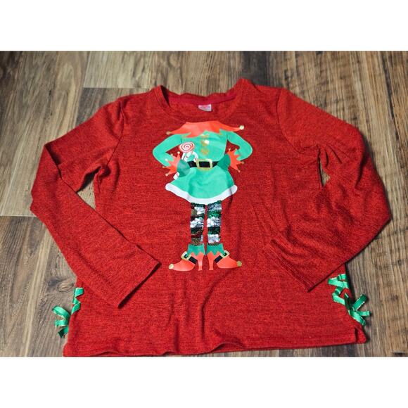 Girls Christmas Elf Holiday Time Sweater Size XL - Picture 1 of 7
